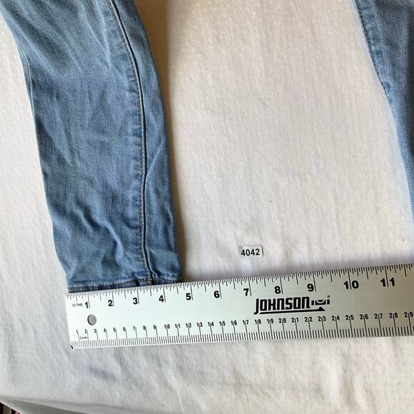 Max Jean Los Angeles Women Skinny Jeans size 0 Blue Ripped Mid Rise - Picture 7 of 13